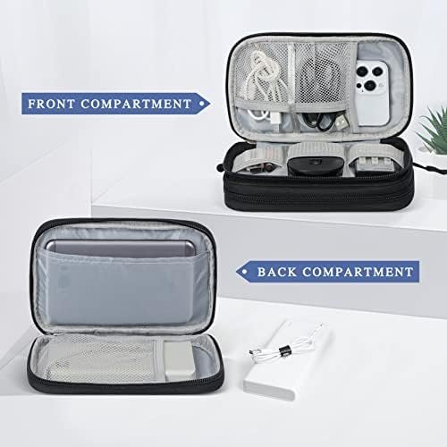 Simpolor Cable Bag, Double Layer Electronic Organiser Bag for Cables, Travel Cable Organiser, Electronic Accessories Case for Cable, Power Bank, USB Drive, Charger, Mouse, SD Cards - Black - Image 3