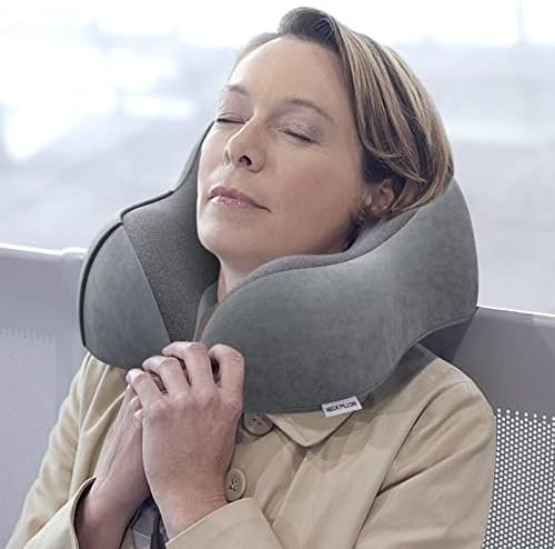 Travel Pillow Memory Foam Neck Pillow Lightweight Quick Pack for Aeroplane Train Car Neck Support Pillow for Travel Camping - Image 6