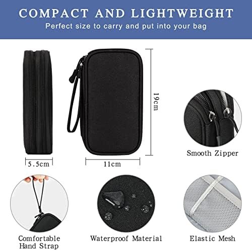 Simpolor Cable Bag, Double Layer Electronic Organiser Bag for Cables, Travel Cable Organiser, Electronic Accessories Case for Cable, Power Bank, USB Drive, Charger, Mouse, SD Cards - Black - Image 2