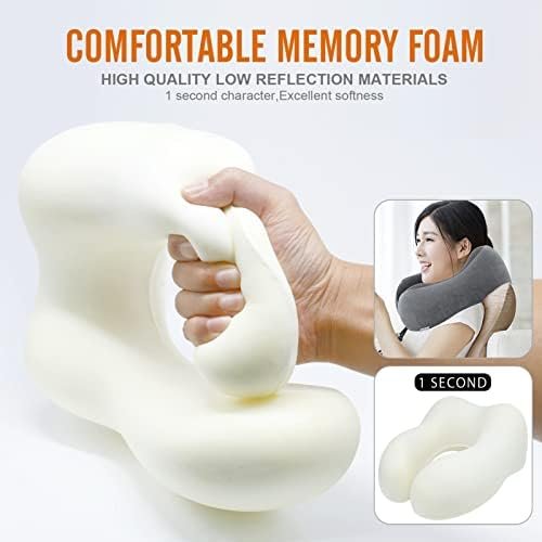 Travel Pillow Memory Foam Neck Pillow Lightweight Quick Pack for Aeroplane Train Car Neck Support Pillow for Travel Camping - Image 4