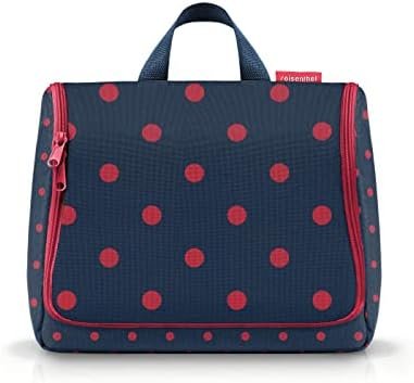 reisenthel Toiletbag XL Practical Toiletry Bag with Hook, Water-Repellent Material, Mixed Dots Red
