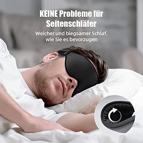 onaEz 2024 Improved Sleep Mask and Eye Mask for Women Men, Comfortable Breathable Sleep Masks Made of 3D Contoured Soft Material, 100% Light Blocking Sleeping Mask Women Comfortable for ASMR - Image 5