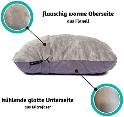 ALTERA LA VITA Travel Pillow Neck Pillow Made of Crushed Memory Foam – Compactable – for Aeroplane, Train, Car, Outdoor, Camping, Ultralight, Small, Cuddly Soft, gray - Image 3