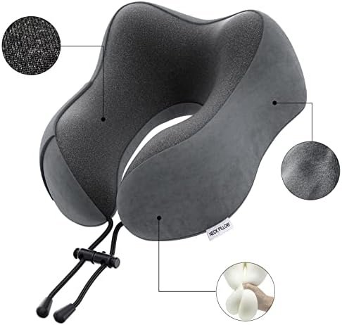 Travel Pillow Memory Foam Neck Pillow Lightweight Quick Pack for Aeroplane Train Car Neck Support Pillow for Travel Camping - Image 5
