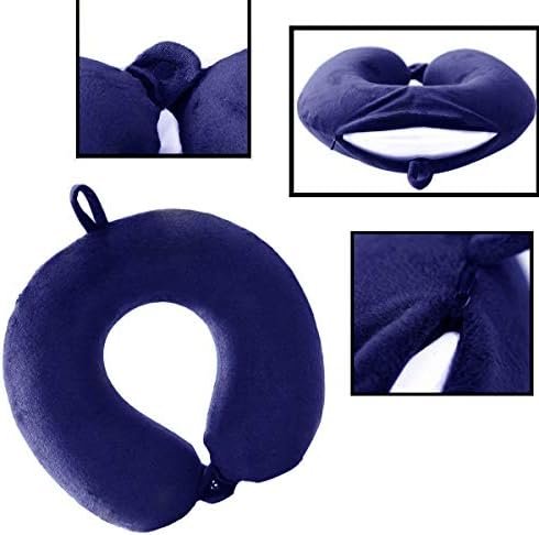 life hall Travel Pillow - Memory Foam Neck Pillow Support Pillow, Luxurious Compact and Lightweight Quick Pack for Camping, Sleeping Rest Pillow (Navy) - Image 2