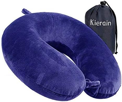life hall Travel Pillow - Memory Foam Neck Pillow Support Pillow, Luxurious Compact and Lightweight Quick Pack for Camping, Sleeping Rest Pillow (Navy)