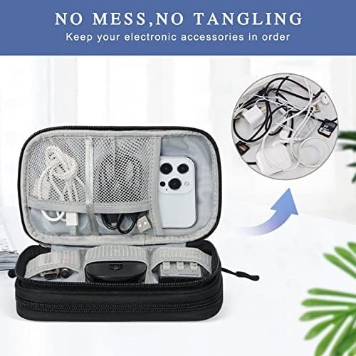 Simpolor Cable Bag, Double Layer Electronic Organiser Bag for Cables, Travel Cable Organiser, Electronic Accessories Case for Cable, Power Bank, USB Drive, Charger, Mouse, SD Cards - Black - Image 5