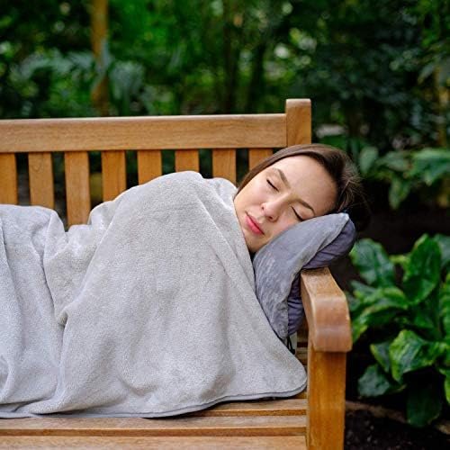 ALTERA LA VITA Travel Pillow Neck Pillow Made of Crushed Memory Foam – Compactable – for Aeroplane, Train, Car, Outdoor, Camping, Ultralight, Small, Cuddly Soft, gray - Image 7