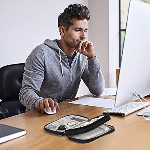 Skycase Cable Bag, Electronics Bag, Electronic Accessories Organiser, Portable Cable Organiser, Double Cable Bag, for USB Powerbank, SD Card, Charging Cables, 19 x 11 x 5.5 cm, Black - Image 7