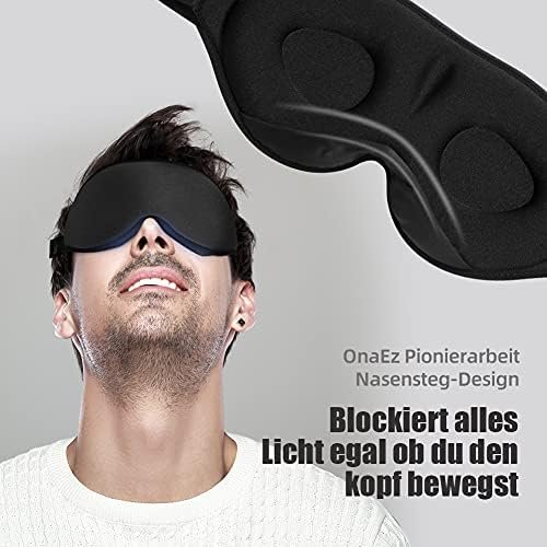 onaEz 2024 Improved Sleep Mask and Eye Mask for Women Men, Comfortable Breathable Sleep Masks Made of 3D Contoured Soft Material, 100% Light Blocking Sleeping Mask Women Comfortable for ASMR - Image 3