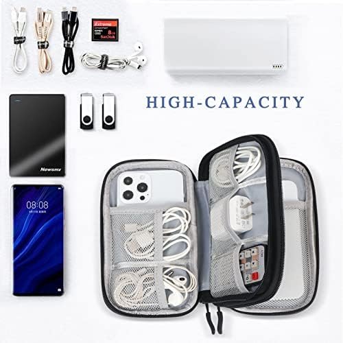 Simpolor Cable Bag, Double Layer Electronic Organiser Bag for Cables, Travel Cable Organiser, Electronic Accessories Case for Cable, Power Bank, USB Drive, Charger, Mouse, SD Cards - Black - Image 4